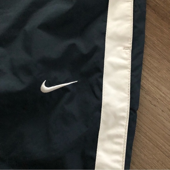 Nike Blue White Side Stripe Capris Wind Breaker Pants Women Size Large - Picture 2 of 6